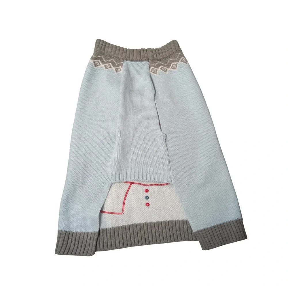 Time‎ for Joy XXXL Dog Sweater Blue Snowman Fair Isle Knit Pet Apparel